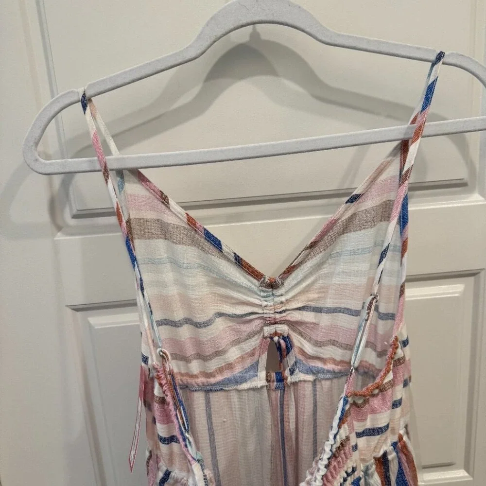 Xhilaration Cropped Multi Color‎ Striped Jumpsuit Size Large - Picture 7 of 9